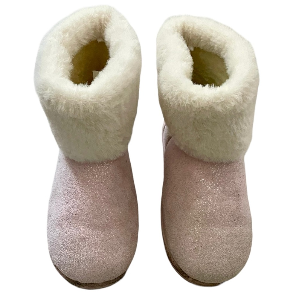 Olivia Miller Girl Shimmer Winter Fur Trim Ankle Boots, Pink Size 4 (Big Kid) - Picture 5 of 10